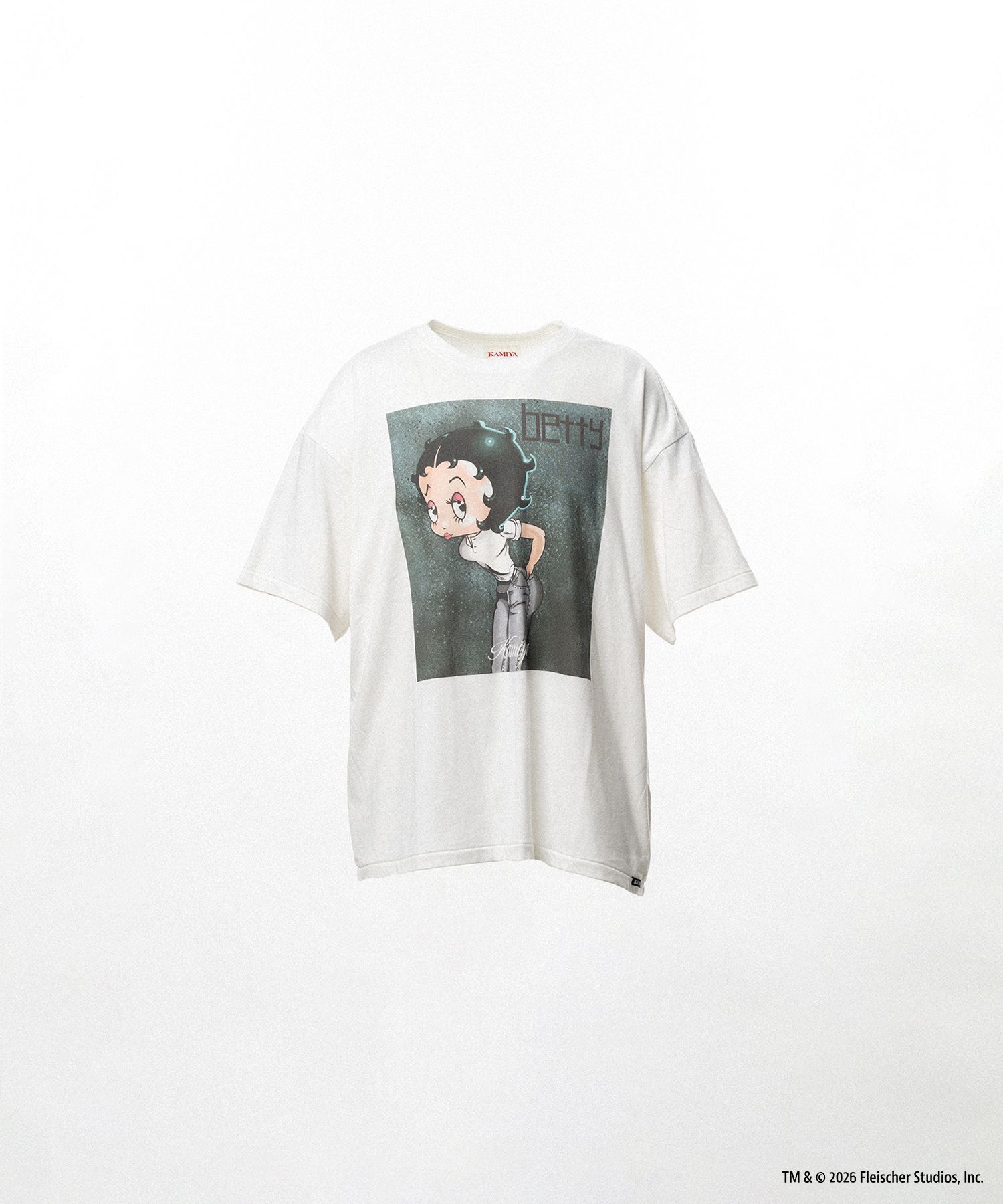 ベティコラボTシャツ - Betty Boop™ × KAMIYA "I’m coming out" T-shirt (WHITE)