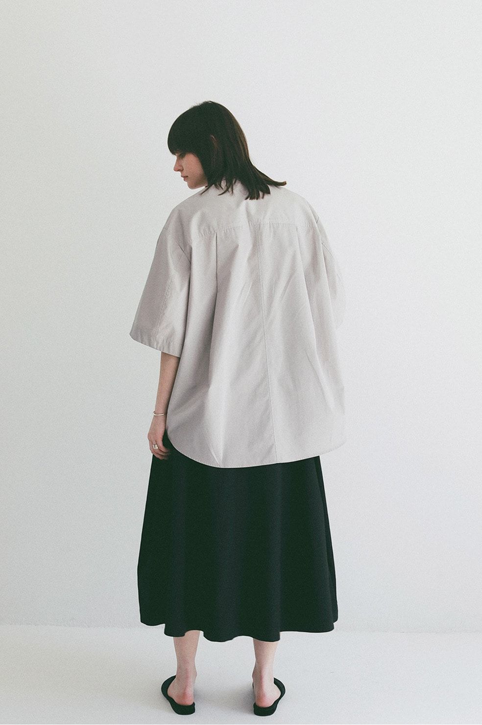 ハーフスリーブヒュージーシャツ - HALF SLEEVE HUGE SHIRTS (GREY)