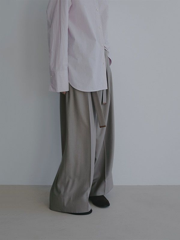 ベルテッドタックワイドパンツ (GREIGE)