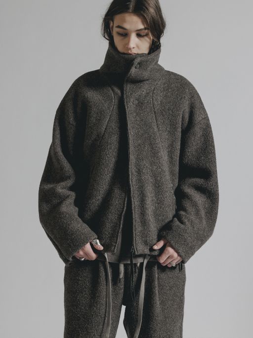 ウールパイル ハイネックジャケット (B-GRAYBEIGE)