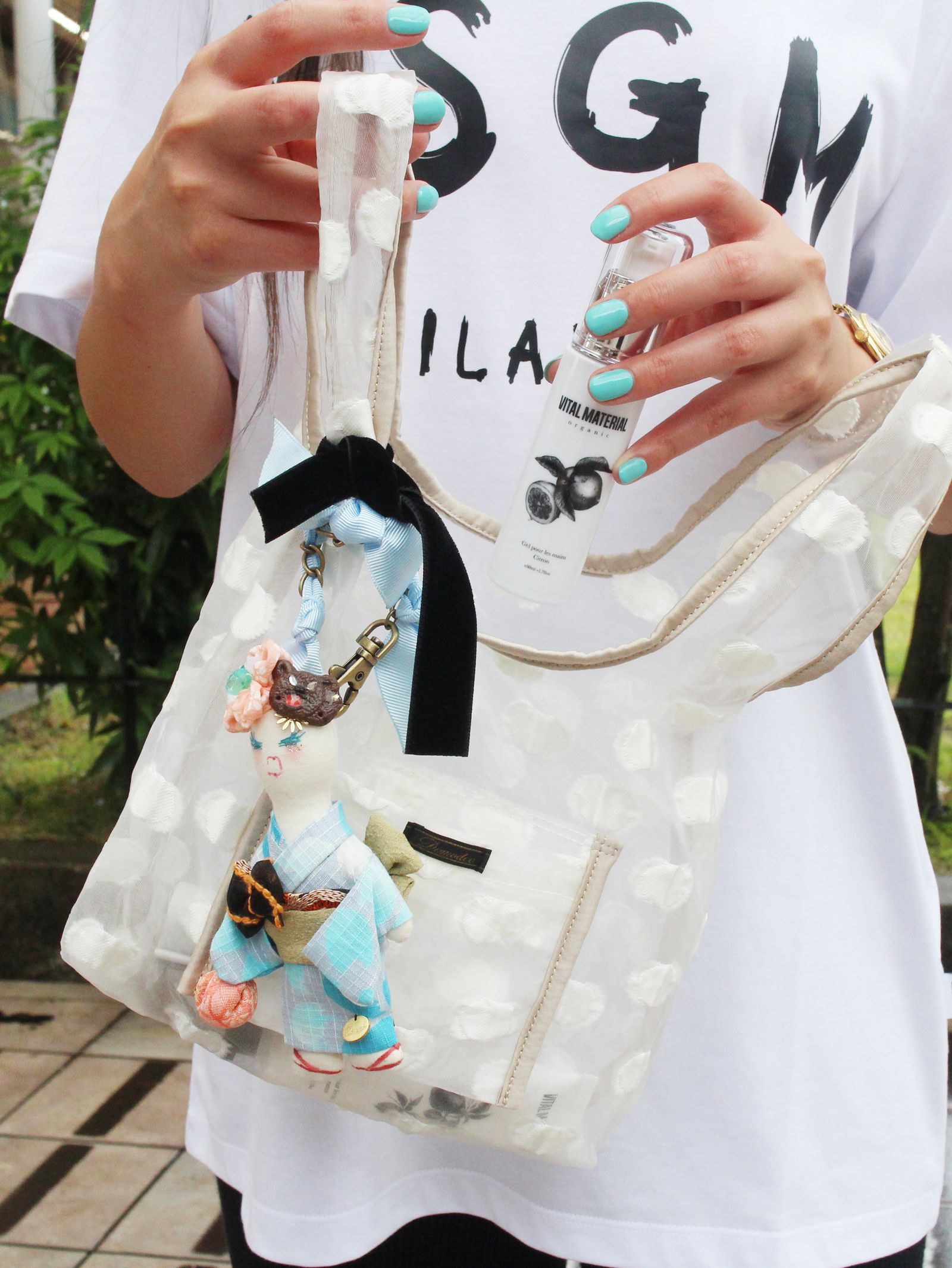 Demodee - マーケットバッグ - Dot market bag(S) WHITE | ADDICT WEB SHOP