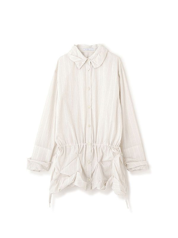 バルーンヘムデザインシャツ (WHITE)
