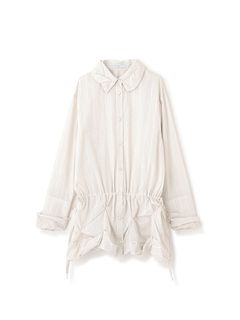 バルーンヘムデザインシャツ (WHITE)