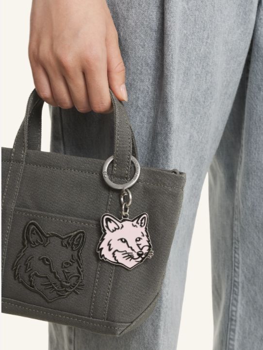 フォックスヘッド チャーム / キーホルダー (delicate pink)