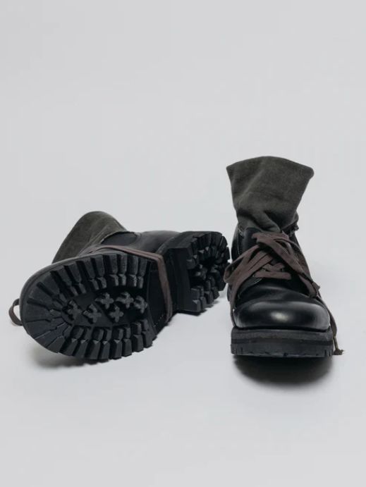 コットン リブ ダービーシューズ - COTTON RIB DERBY SHOES -  VI-3682-09 - A-BLACK