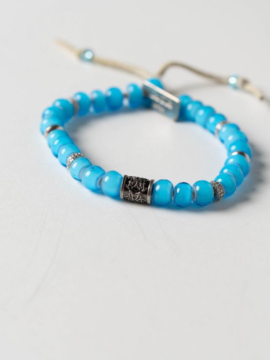 ”KMY ”BEADED BRACELET- ビーズブレスレット - AQUA