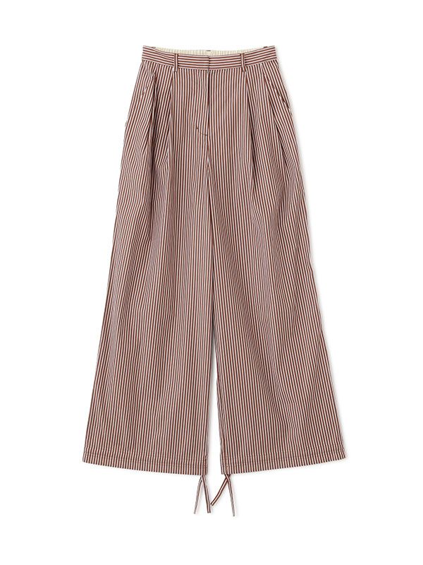 ドロストヘムコットンパンツ - BROWN