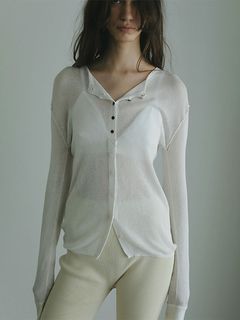 シアーハイゲージニットカーディガン (WHITE)