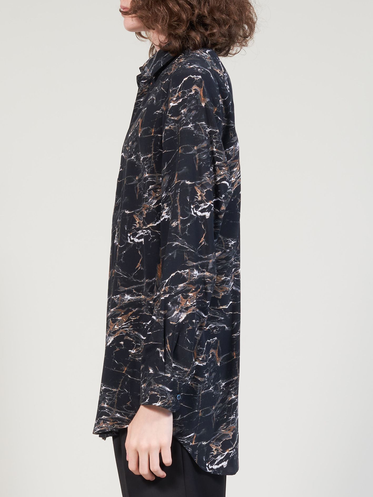 Visファイユマーブルプリント レギュラーシャツ - Regular Shirt - BLACK MARBLE