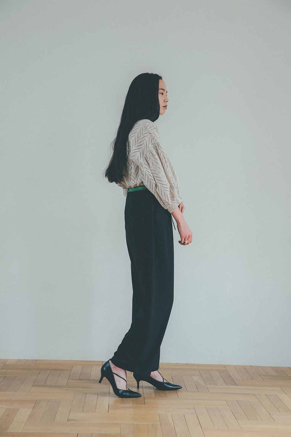 ベーシックタックパンツ -  BASIC TUCK PANTS - BLACK
