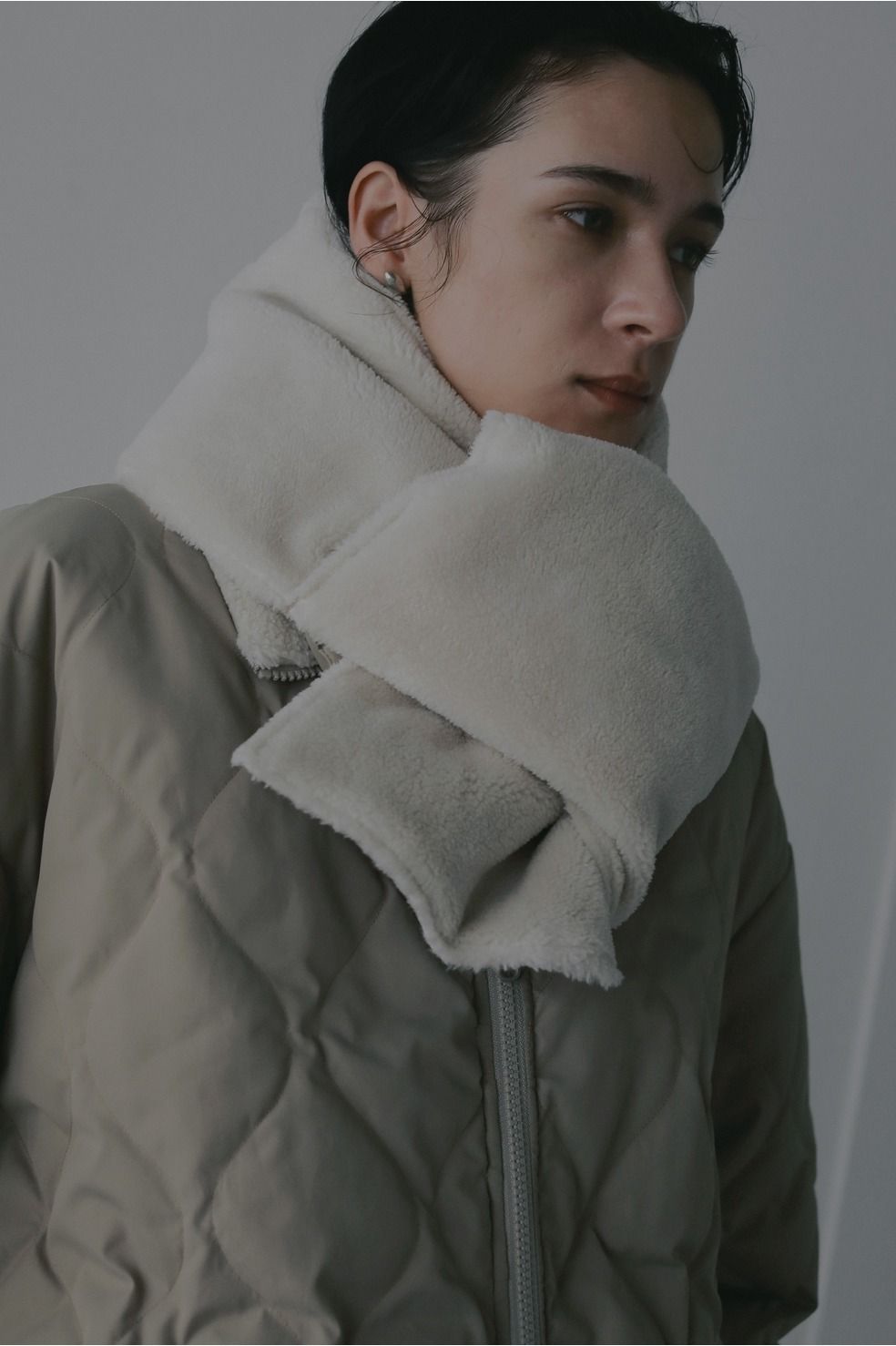 【TAION×MANOF】リバーシブルダウンマフラー - REVERSIBLE DOWN MUFFLER （BEIGE）