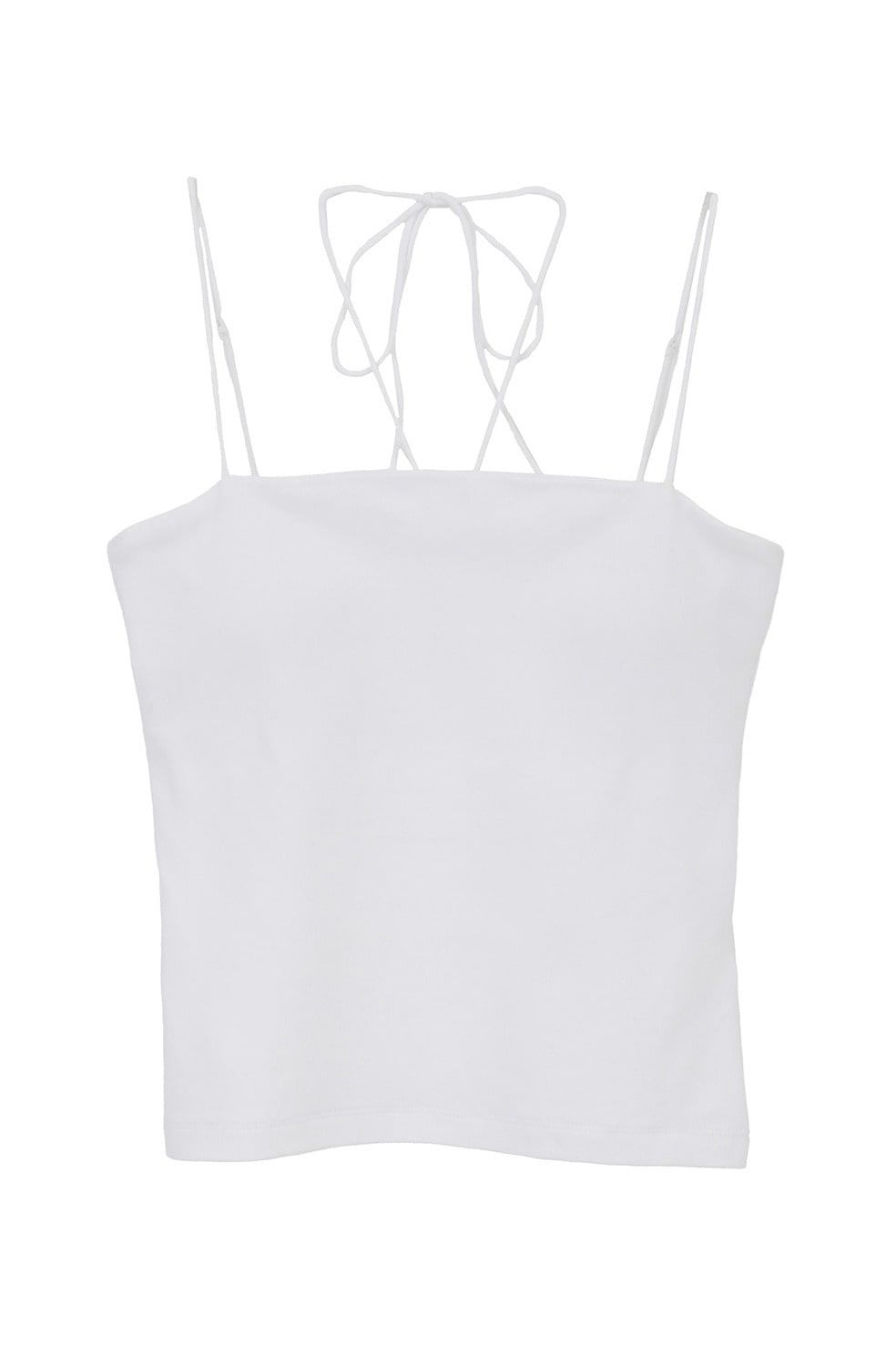 ベアトップ -  THIN CORD HALTER NECK TOPS (WHITE)