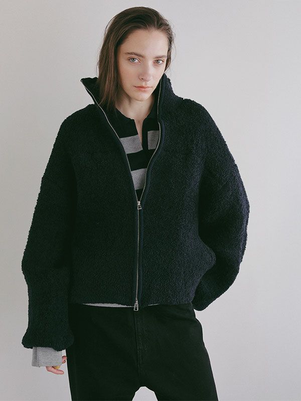 ボンディングニットフリースブルゾン （NAVY)