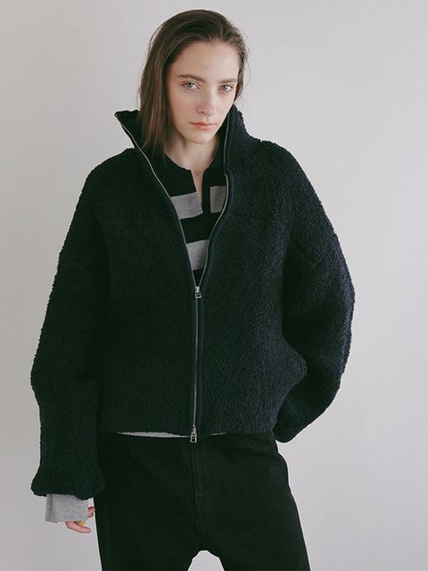 ボンディングニットフリースブルゾン （NAVY)