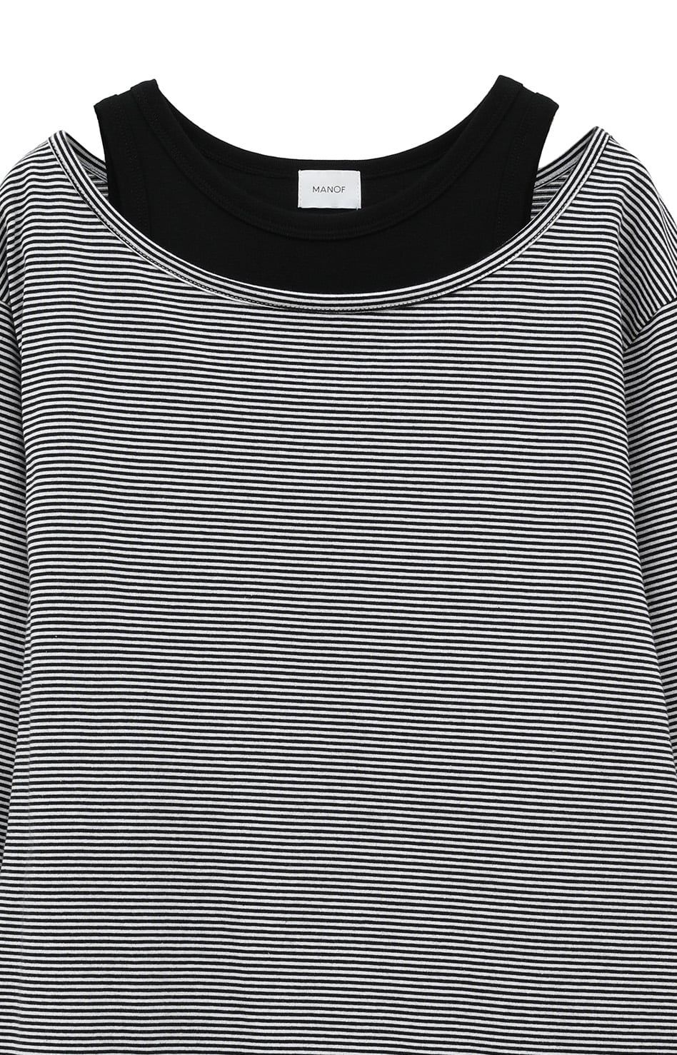 レイヤードカットソー  -   LAYER BORDER CUT TOPS
