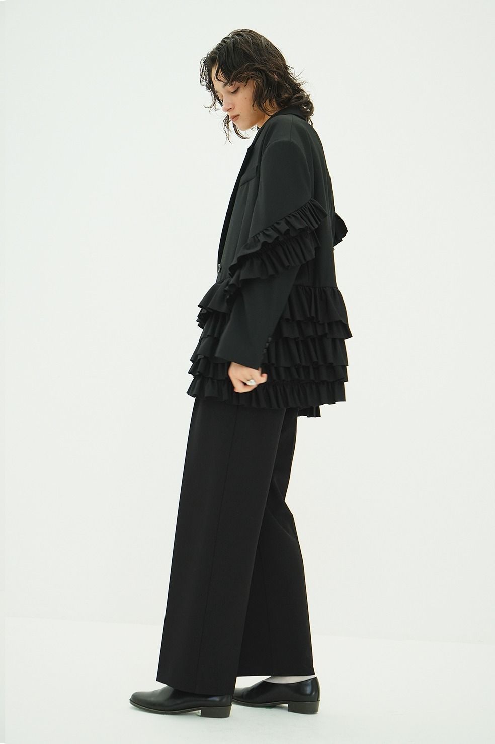 ツーウェイタックストレートパンツ - 2WAY TUCK STRAIGHT PANTS (BLACK)