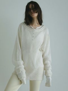スーパーキッドモヘヤニットプルオーバー - WHITE