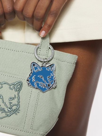 BOLD FOX HEAD KEYRING - フォックスヘッドデザイン キーホルダー - ブルー