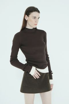 【26AW】 ハイネックリブニットトップス -  H/N RIB KNIT TOPS （BROWN）