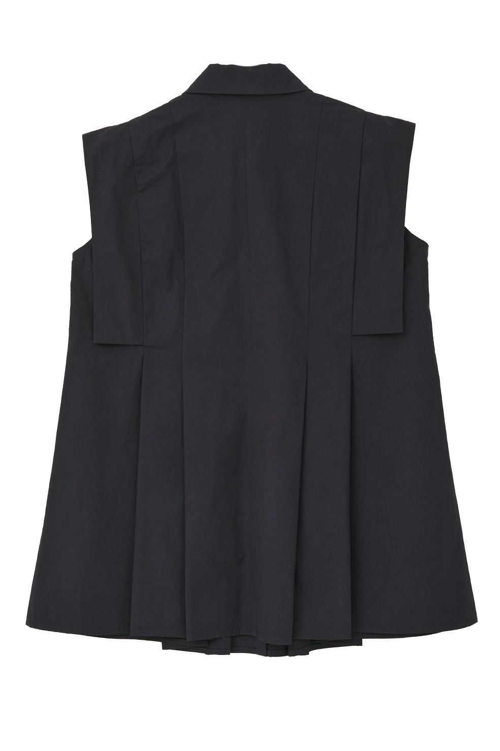 パネルプリーツ スクエアスリーブシャツ - PANELL PLEAT SQUARE SLEEVE SHIRTS (NAVY))