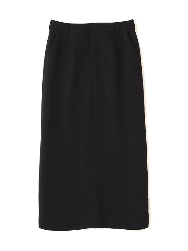 ダブルフェイスIラインスカート (BLACK)
