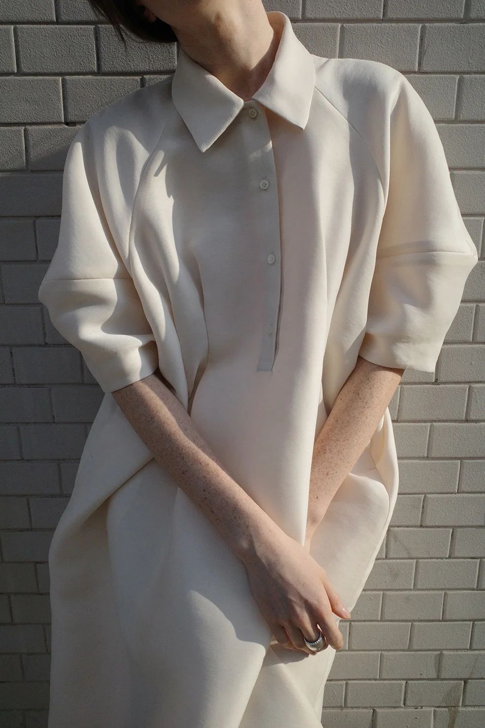 CLANE FORM SLEEVE ONEPIECE IVORY 2サイズ CLANE - フォームスリーブワンピース - FORM SLEEVE ONEPIECE