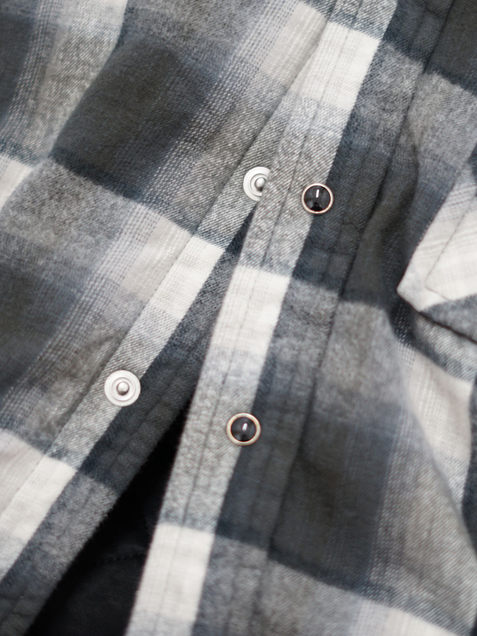 フード チェックシャツ ブルゾン - HOODED CHECK SHIRT JACKET (BLACK)