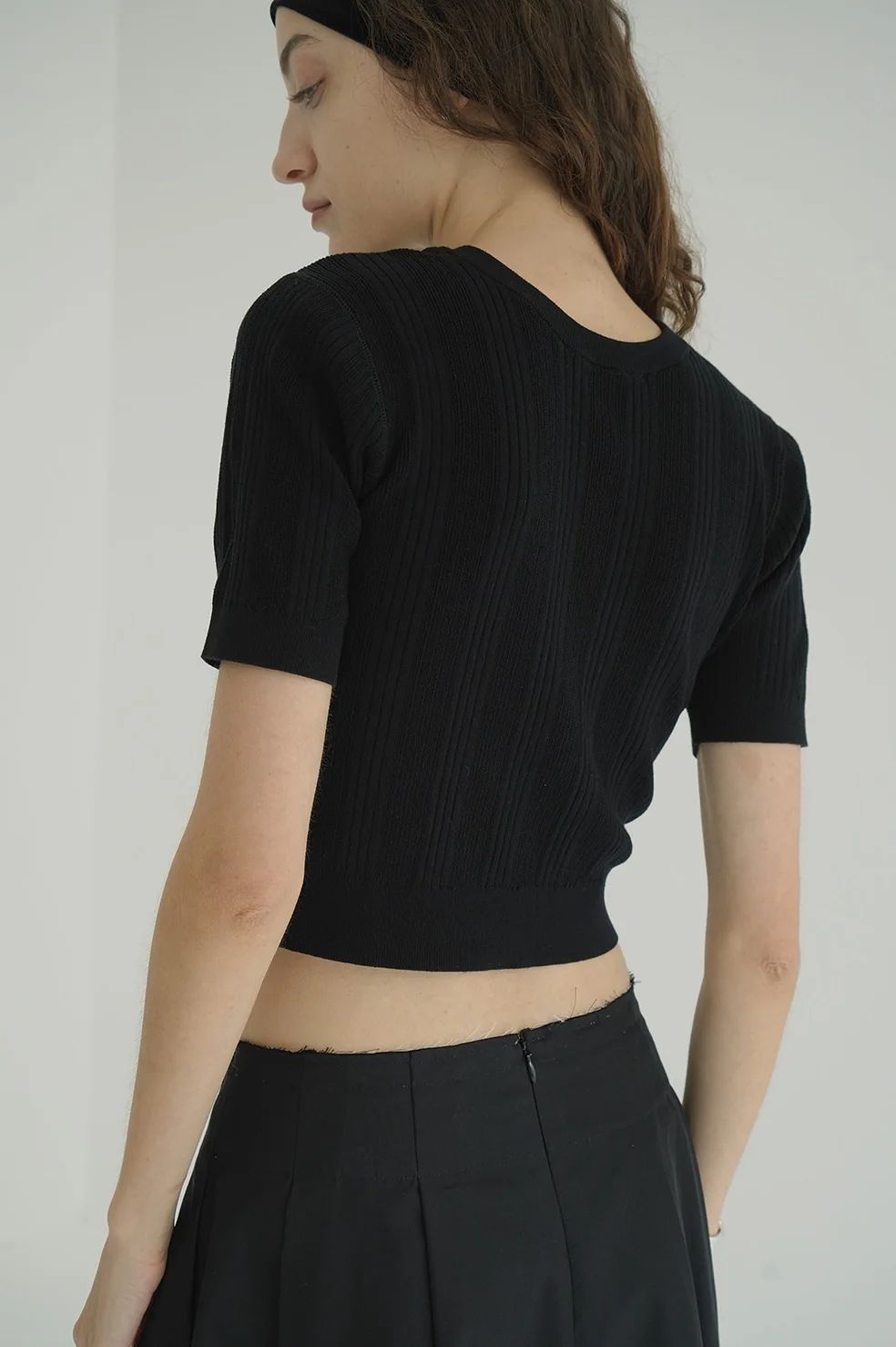 クラネ / CLANE ファイスリブ ニット カーディガン - W FACE RIB KNIT CARDIGAN - BLACK CLANE - ファイスリブ ニット カーディガン - W FACE RIB KNIT
