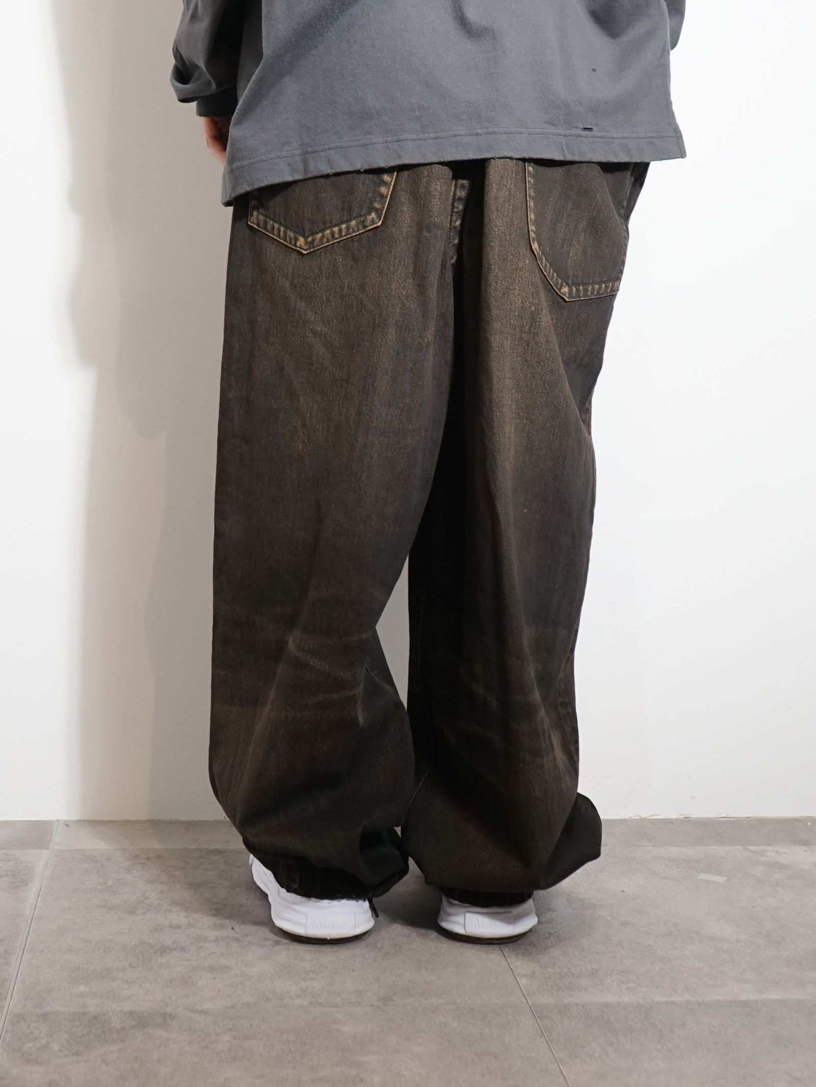 ヒュージーレイヤードデニムパンツ - Huge Layered Denim Pants BLACK