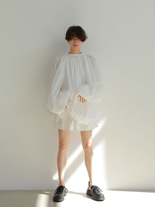 ボリュームスリーブシャツ - WHITE