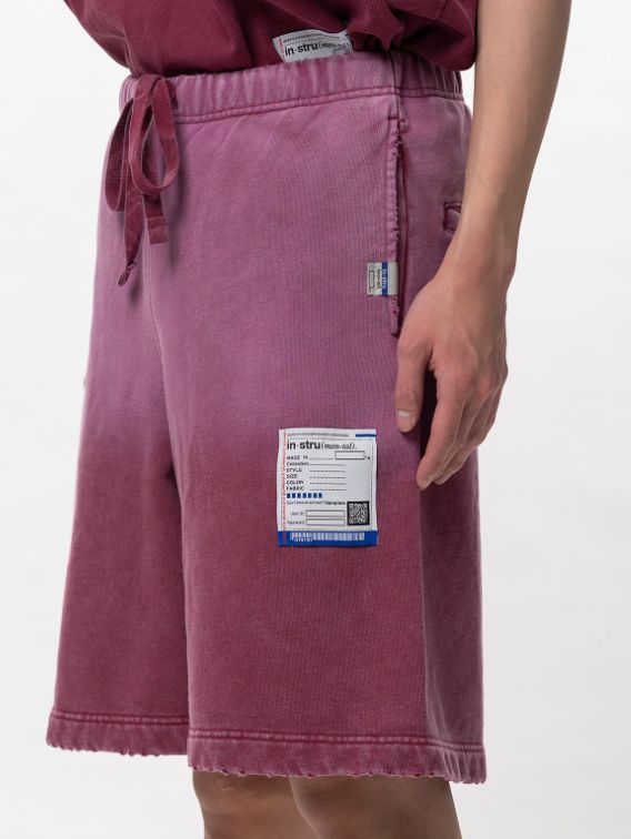 スウェット ショーツ - Sun Faded Like Distressed Sweat Shorts (RED)