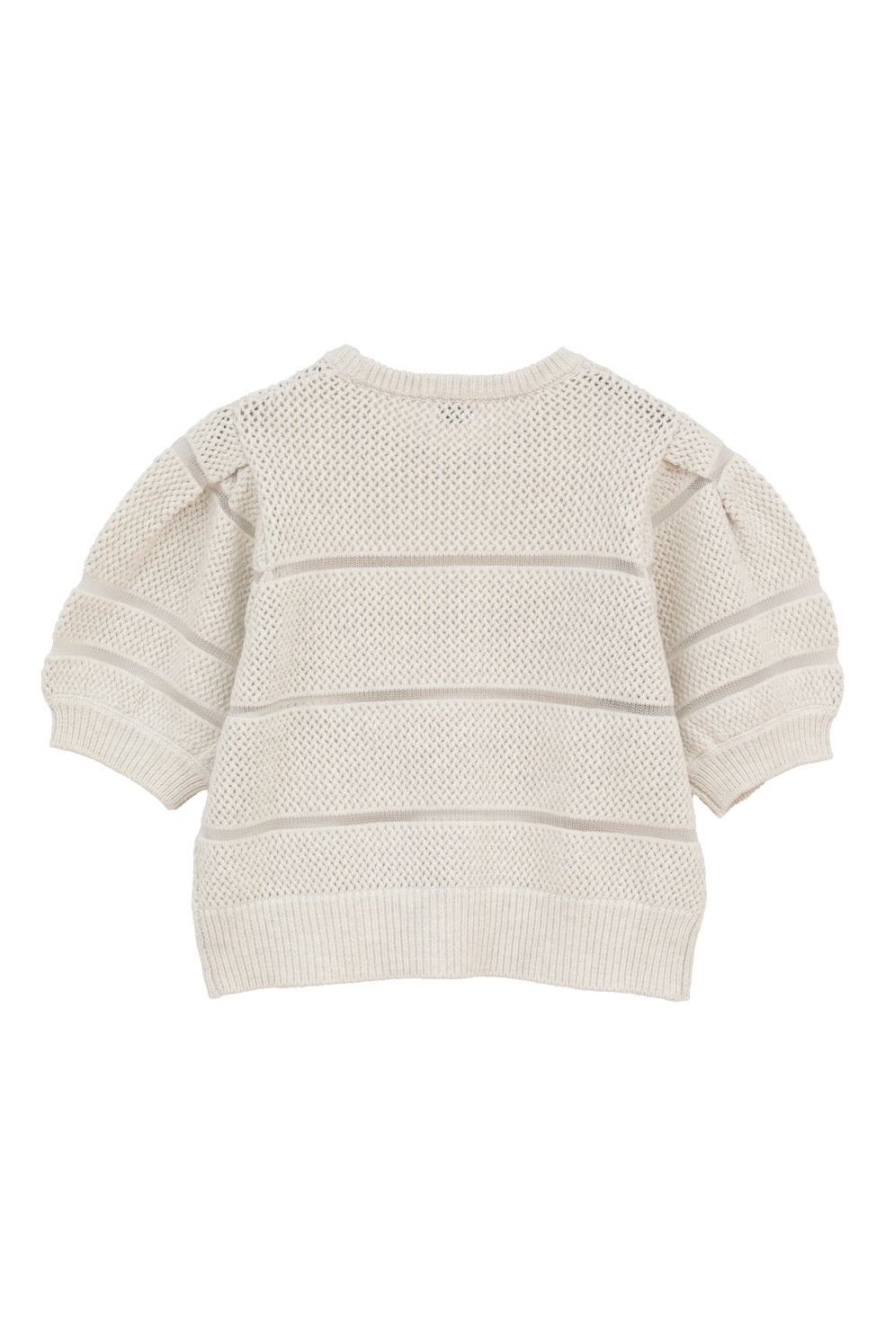 ショート丈ニットトップス - OPENWORK KNIT SHORT TOPS (IVORY)