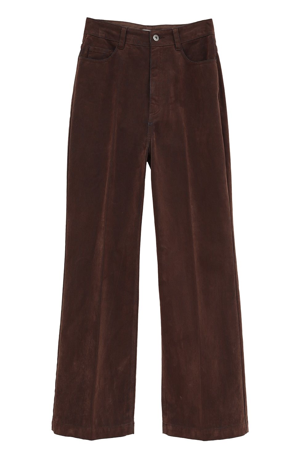 ハイウエスト フロッキーパンツ | FLOCKY CENTER PRESS PANTS（BROWN)