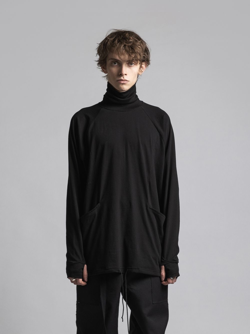 タートルネックカッソー - 40/- soft jersey Turtle necked T BLACK