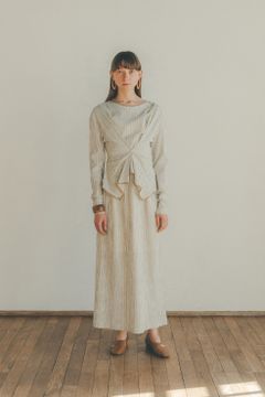 COTTON CREPE TUCK ONE PIECE - IVORY