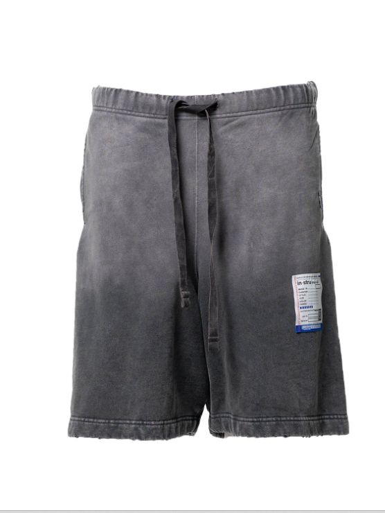 スウェット ショーツ - Sun Faded Like Distressed Sweat Shorts (BLACK)