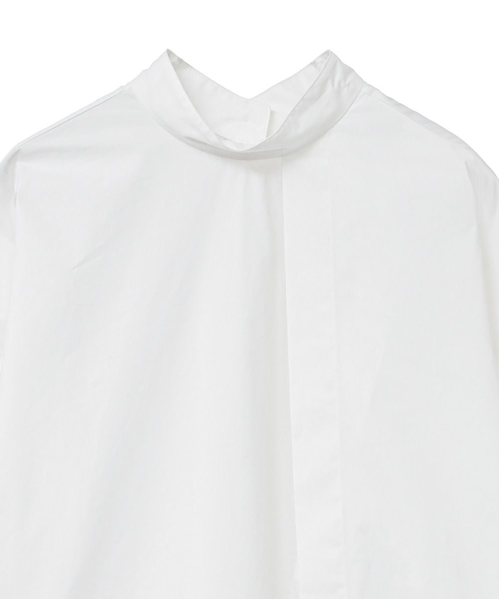 CLANE◆長袖シャツ/2/コットン/WHT/無地/11122-4282 CLANE(クラネ) / ダブルフェイススラントスリットシャツ/長袖