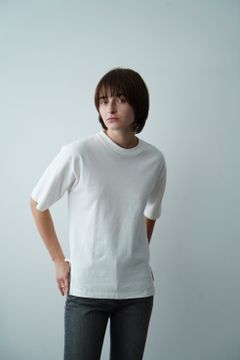 サイドスリット カットソー - UNEVEN SIDE SLIT T-SHIRT - WHITE