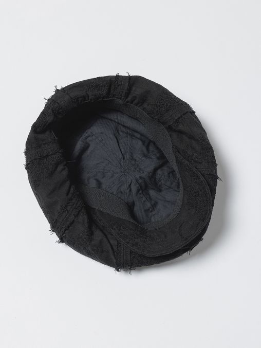 刺繍ストライプキャスケット (A-BLACK)