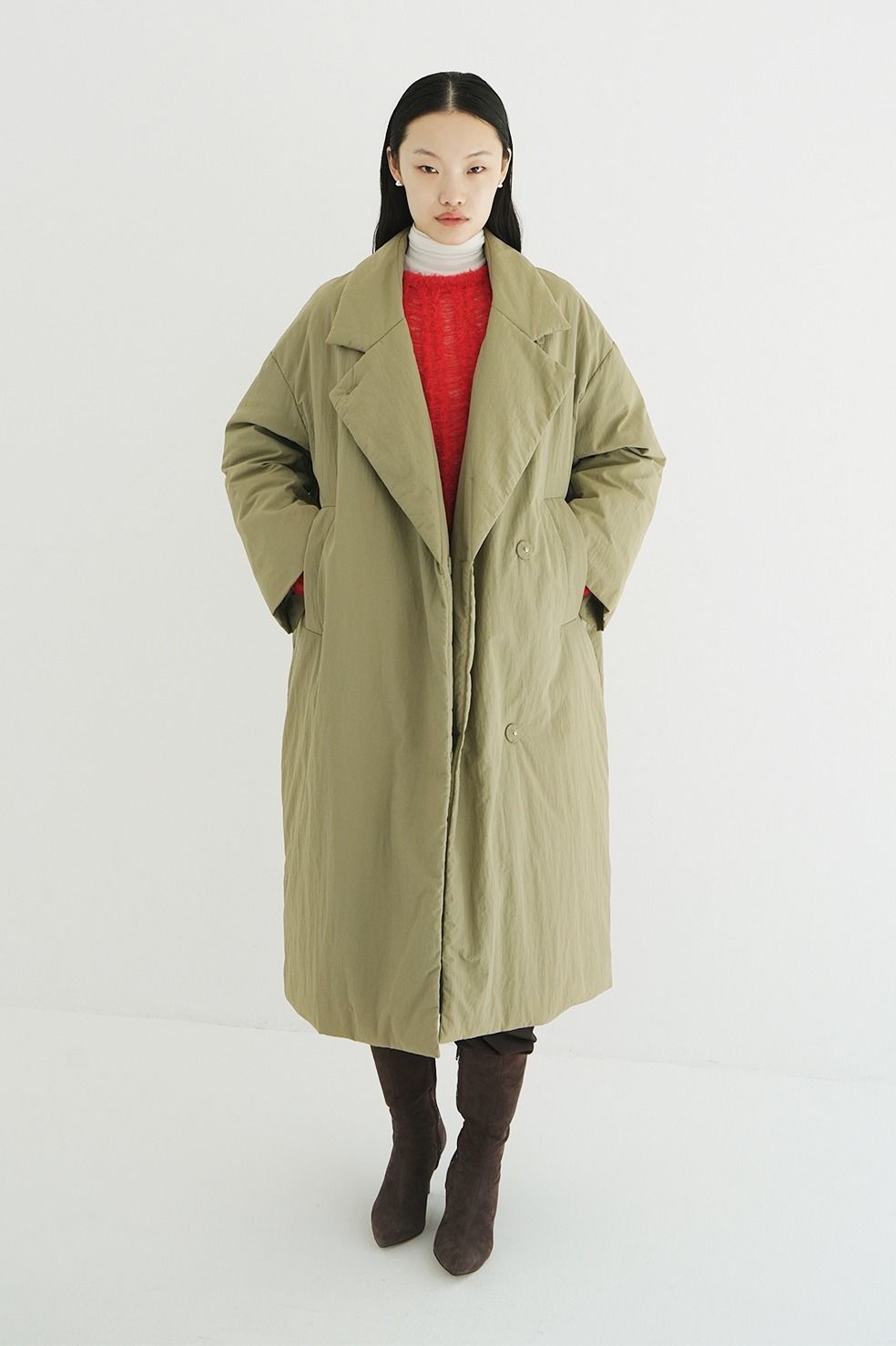 クラネ☆カラーダウンチェスターコート1 CLANE - カラーダウン チェスターコート ピンク - COLOR DOWN CHESTER