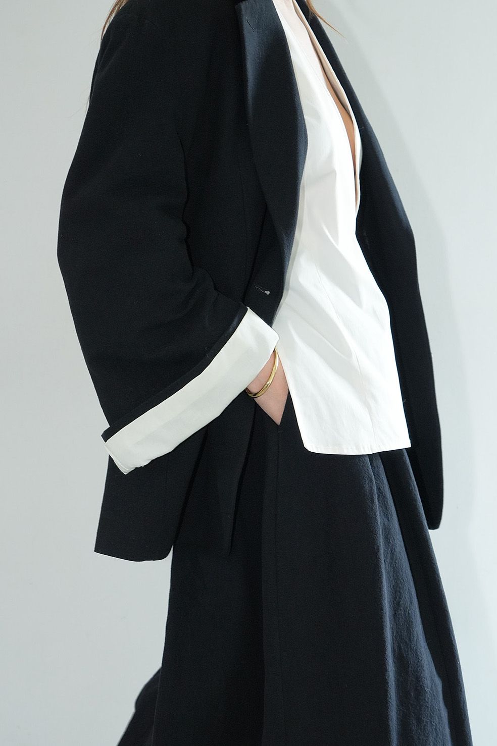 CLANE - LOOSE BELL SLEEVE JACKET- BLACK - ルーズベルスリーブ ...