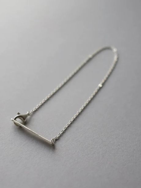 フラットケーブルチェーンブレスレット SV