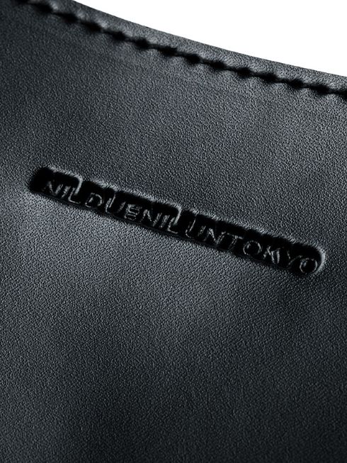レザートートバッグ - CURVED LEATHER TOTE BAG / BLACK