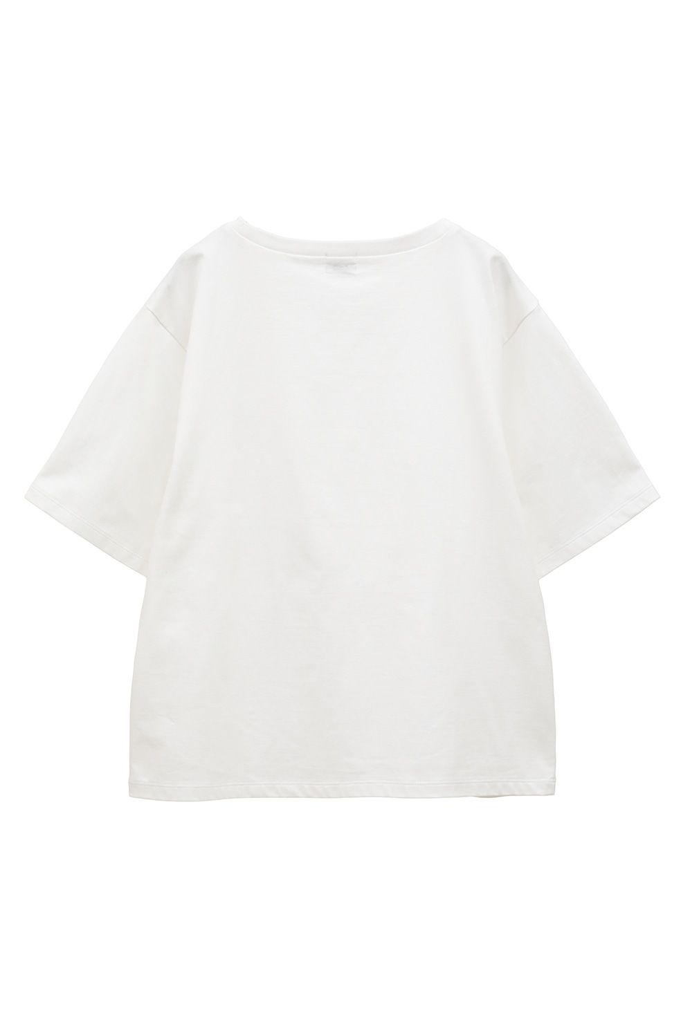 スリットネックトップス - SLIT NECK CUT TOPS - WHITE