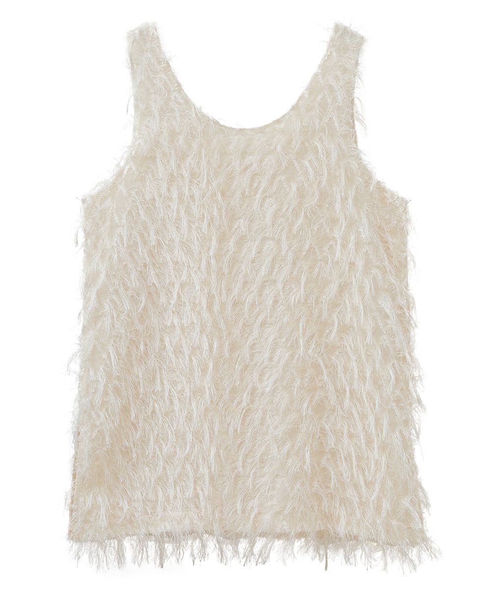 CLANE - W FACE CROSS FRINGE TOPS - WHITE | ADDICT WEB SHOP