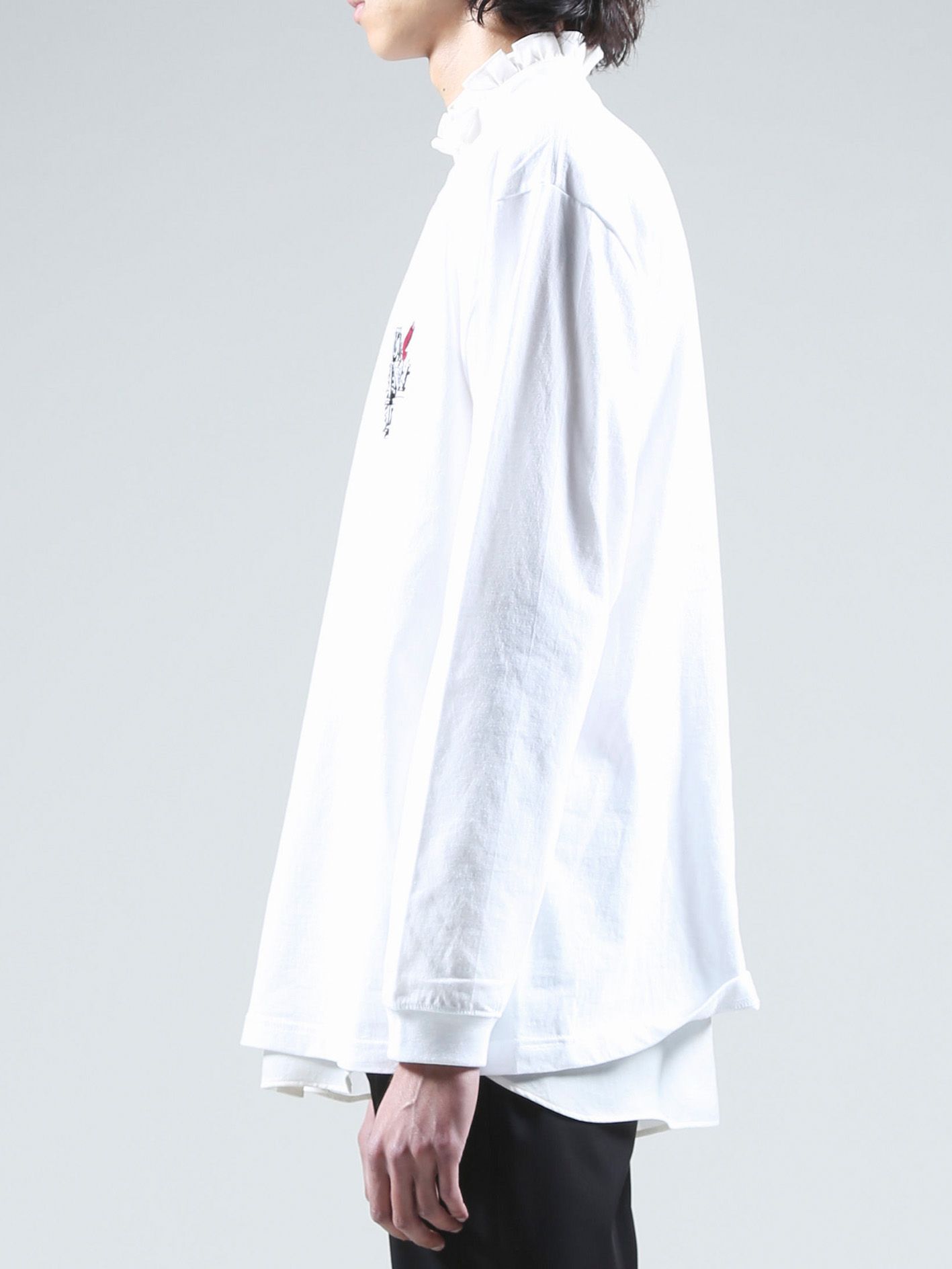 ロゴ刺繍ロングスリーブTシャツ - Embroidery Long Sleeve T Shirt - WHITE