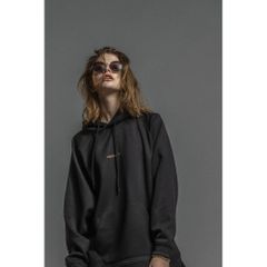 刺繍ロゴパーカー - EMBROIDERY LOGO HOODIE - BLACK