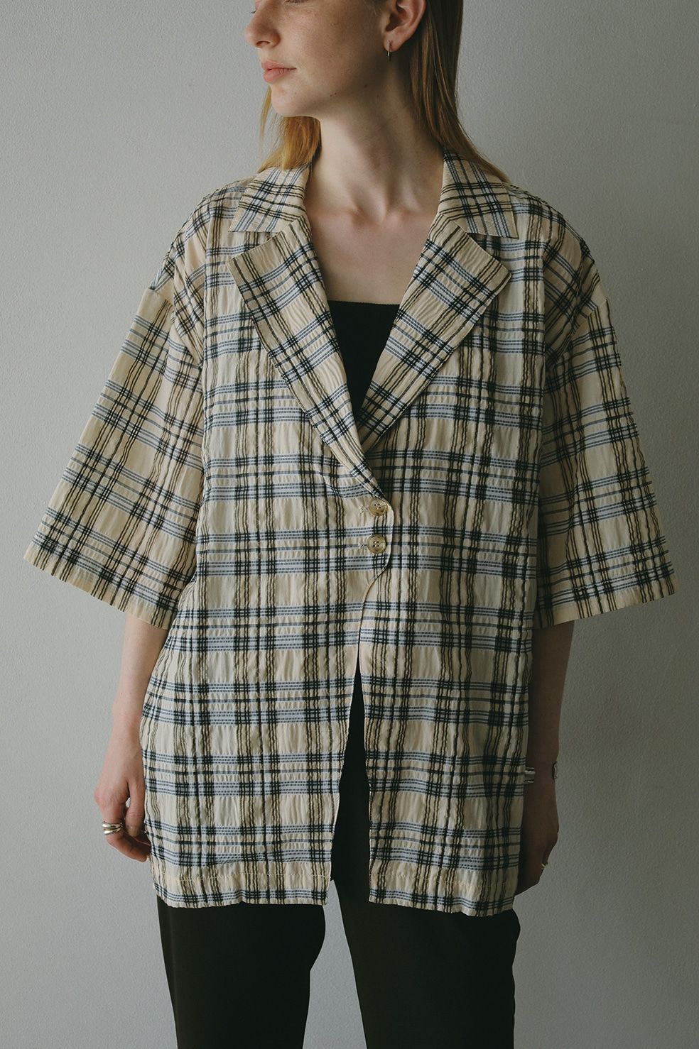シャツジャケット -  BELTED SHIRTS JACKET - IVORY