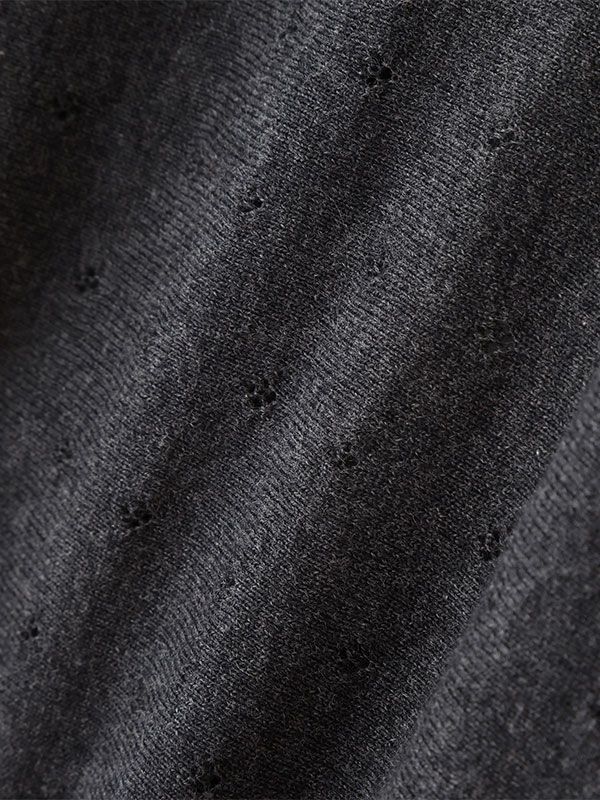 レースコンビカシュクールニットプルオーバー (CHARCOAL)