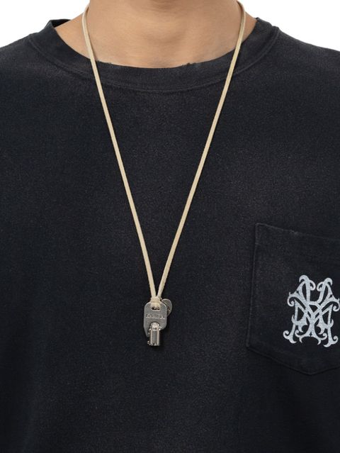 KEY CHARM LTHR NECKLACE - キーチャームレザーネックレス - SILVER